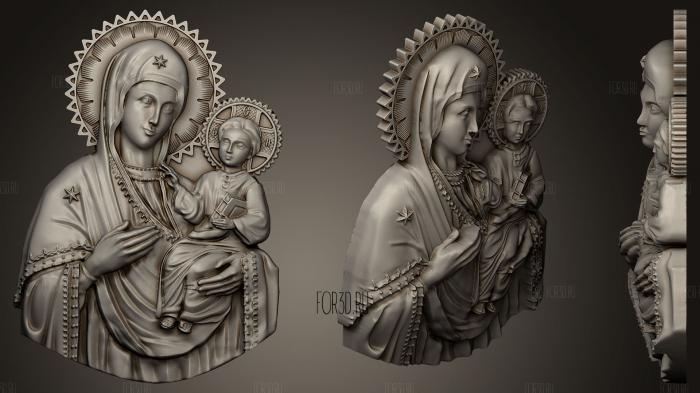Icon of Our Lady 3d stl for CNC